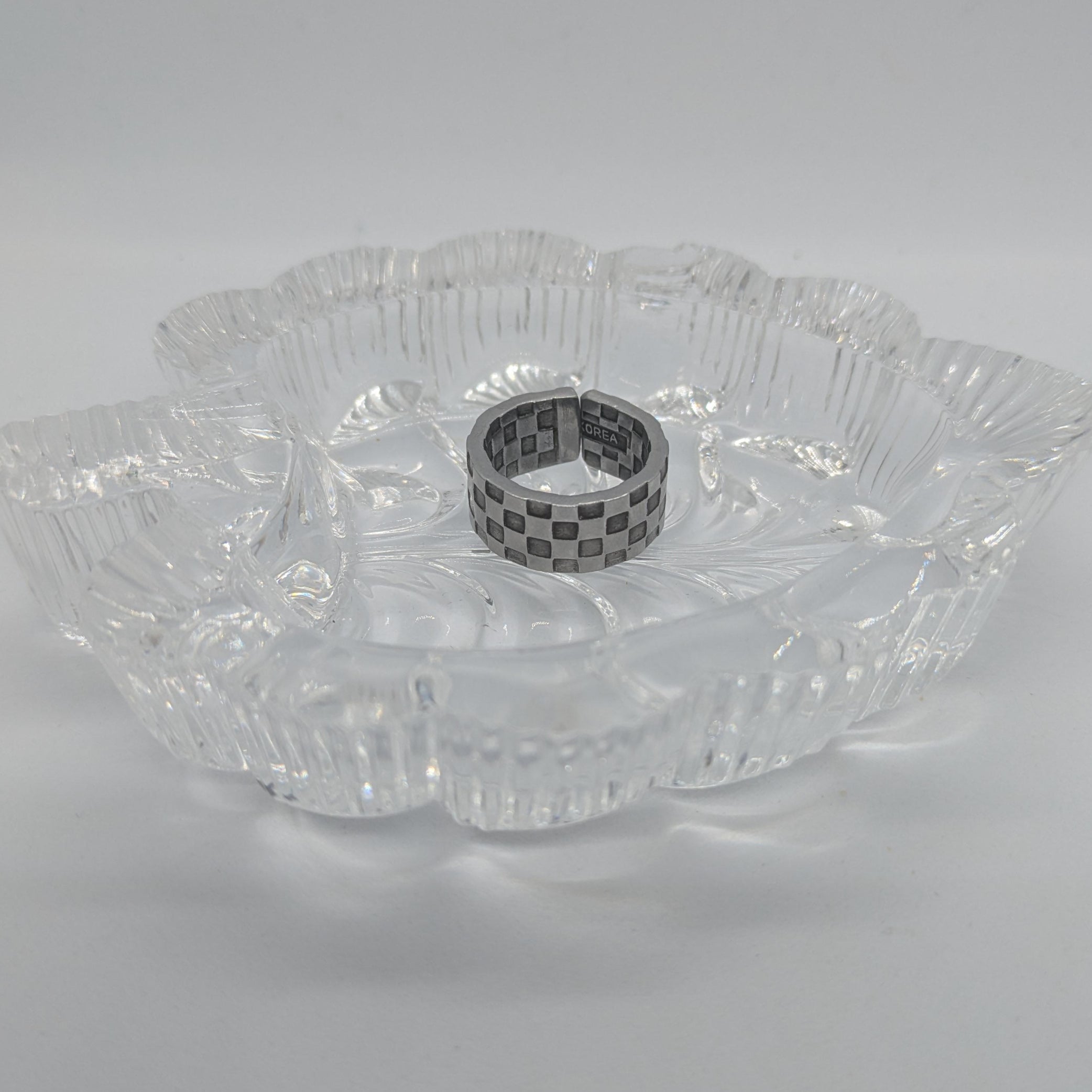 Checker Patterned Spoon Ring