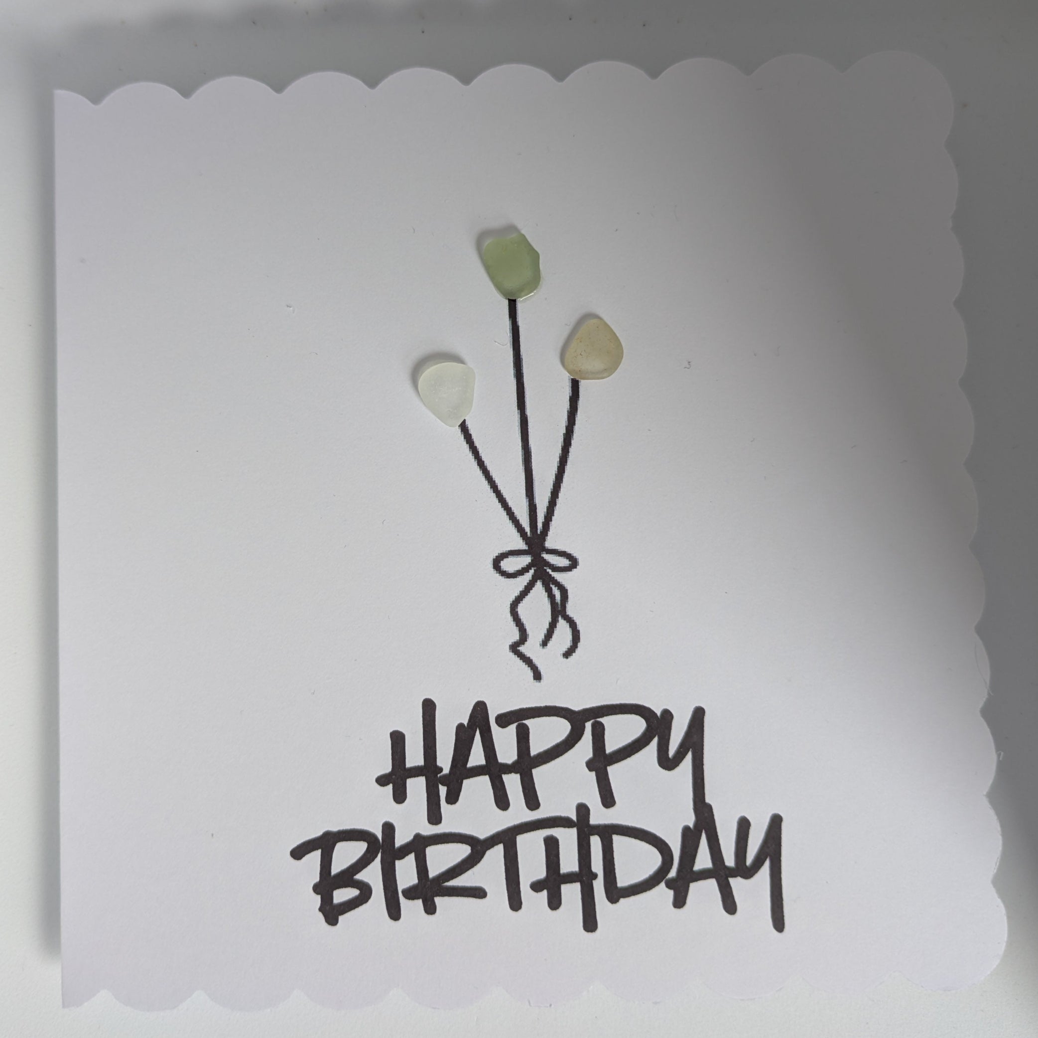 Happy Birthday! Balloon Sea Glass Card
