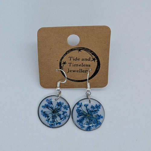 Blue Dried Flower Earrings