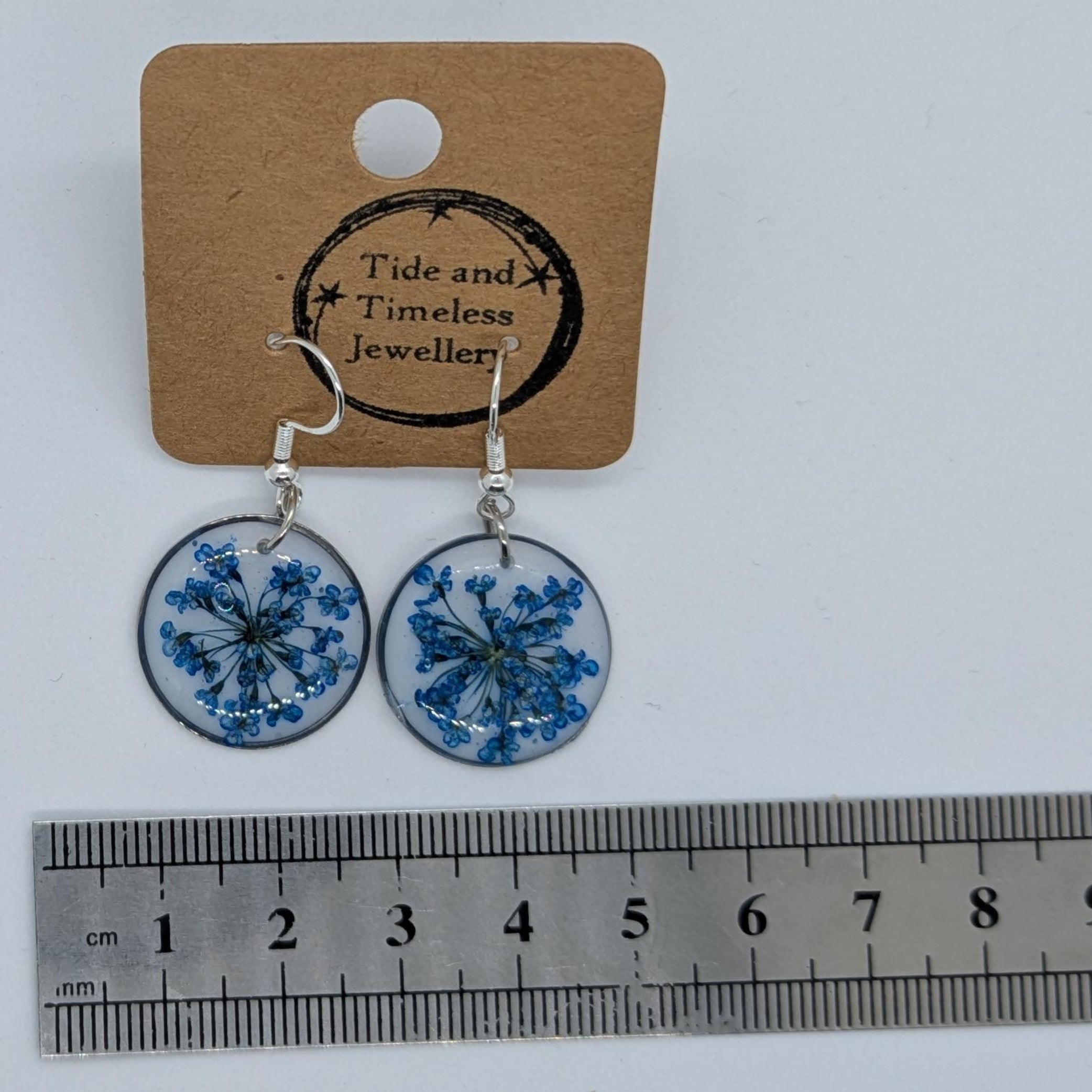 Blue Dried Flower Earrings