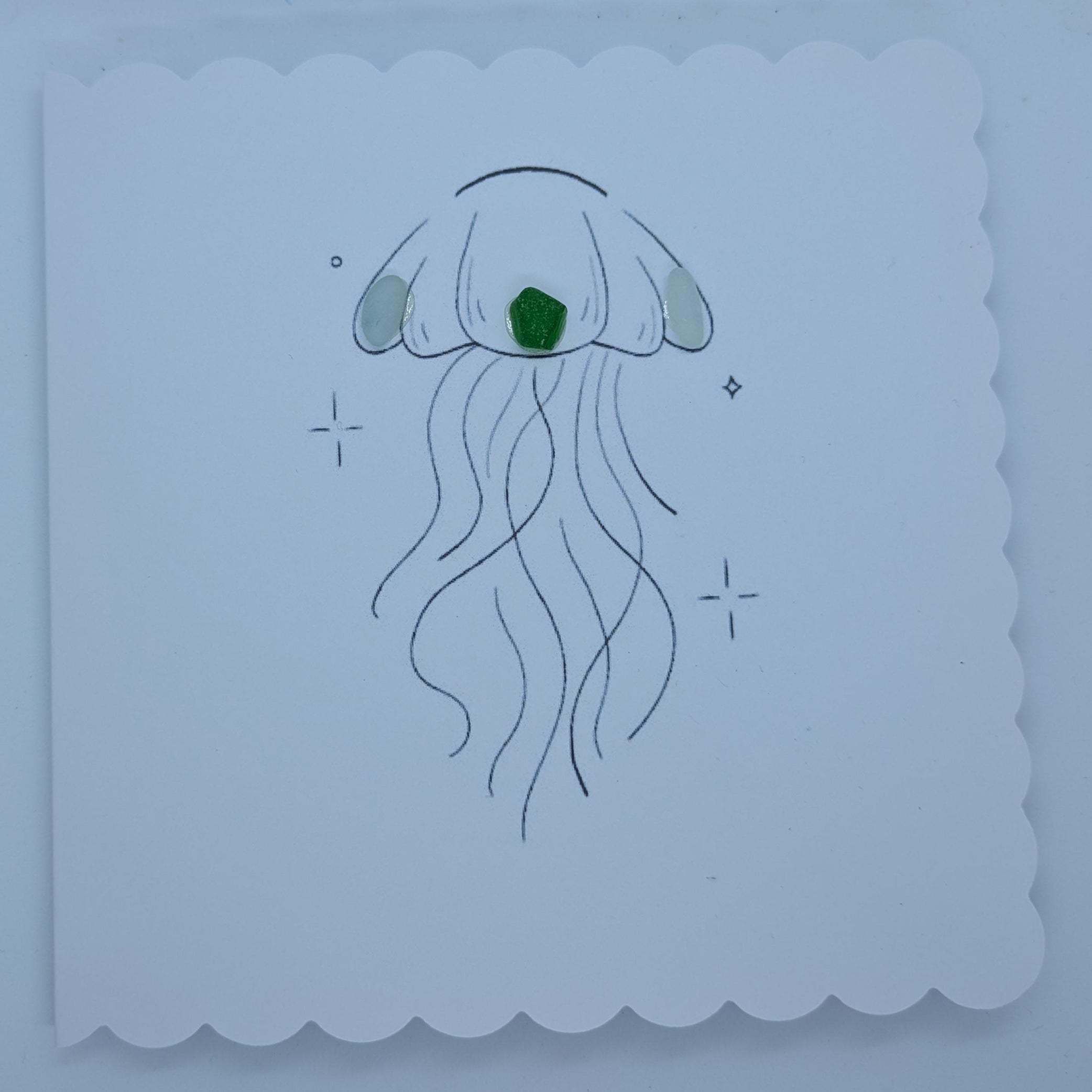 Jellyfish Sea Glass Card
