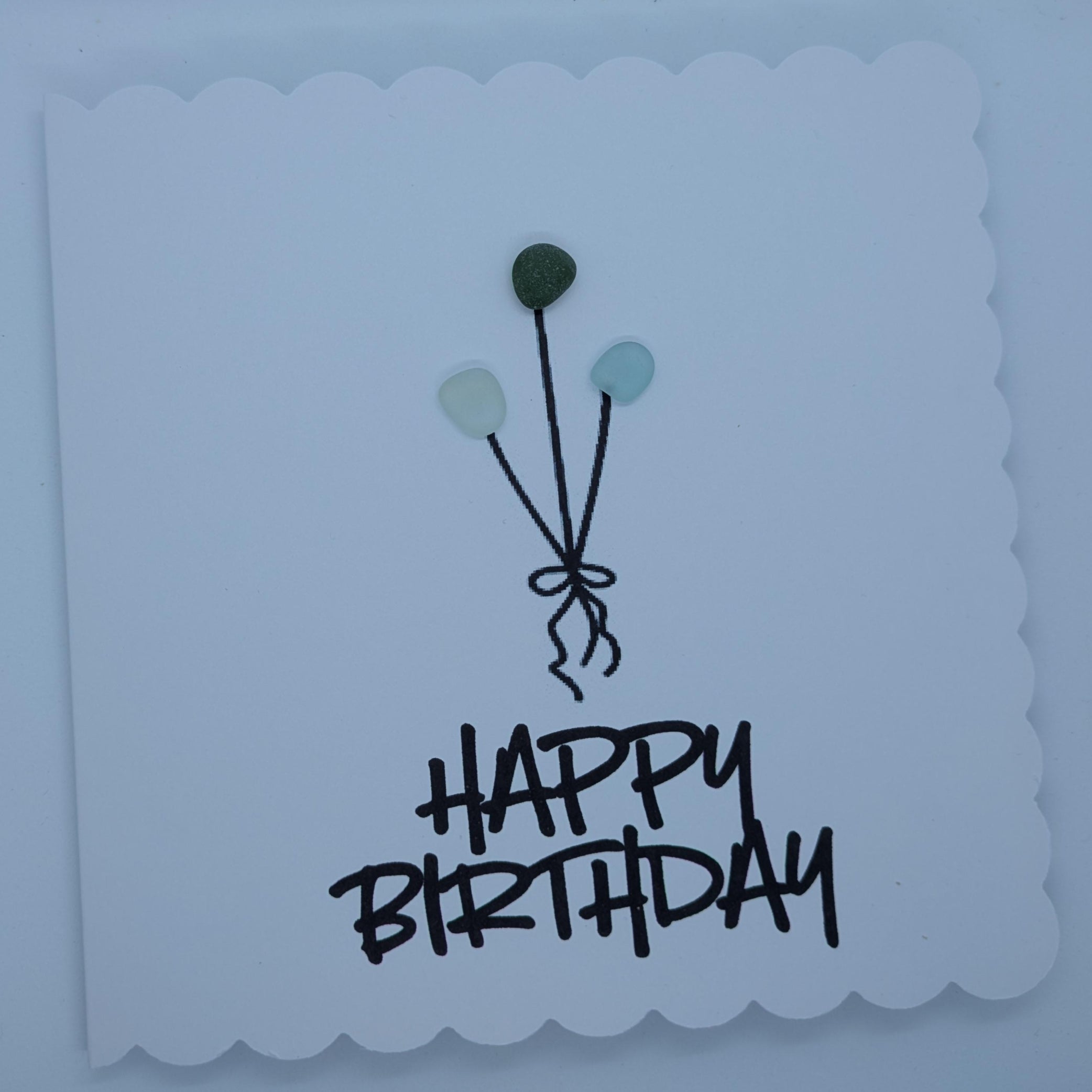 Happy Birthday! Balloon Sea Glass Card