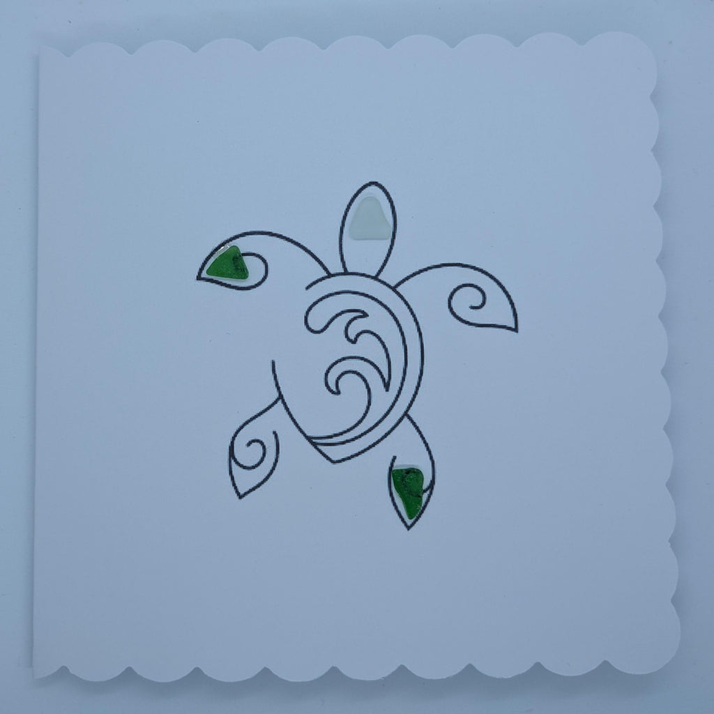 Turtle Sea Glass Card