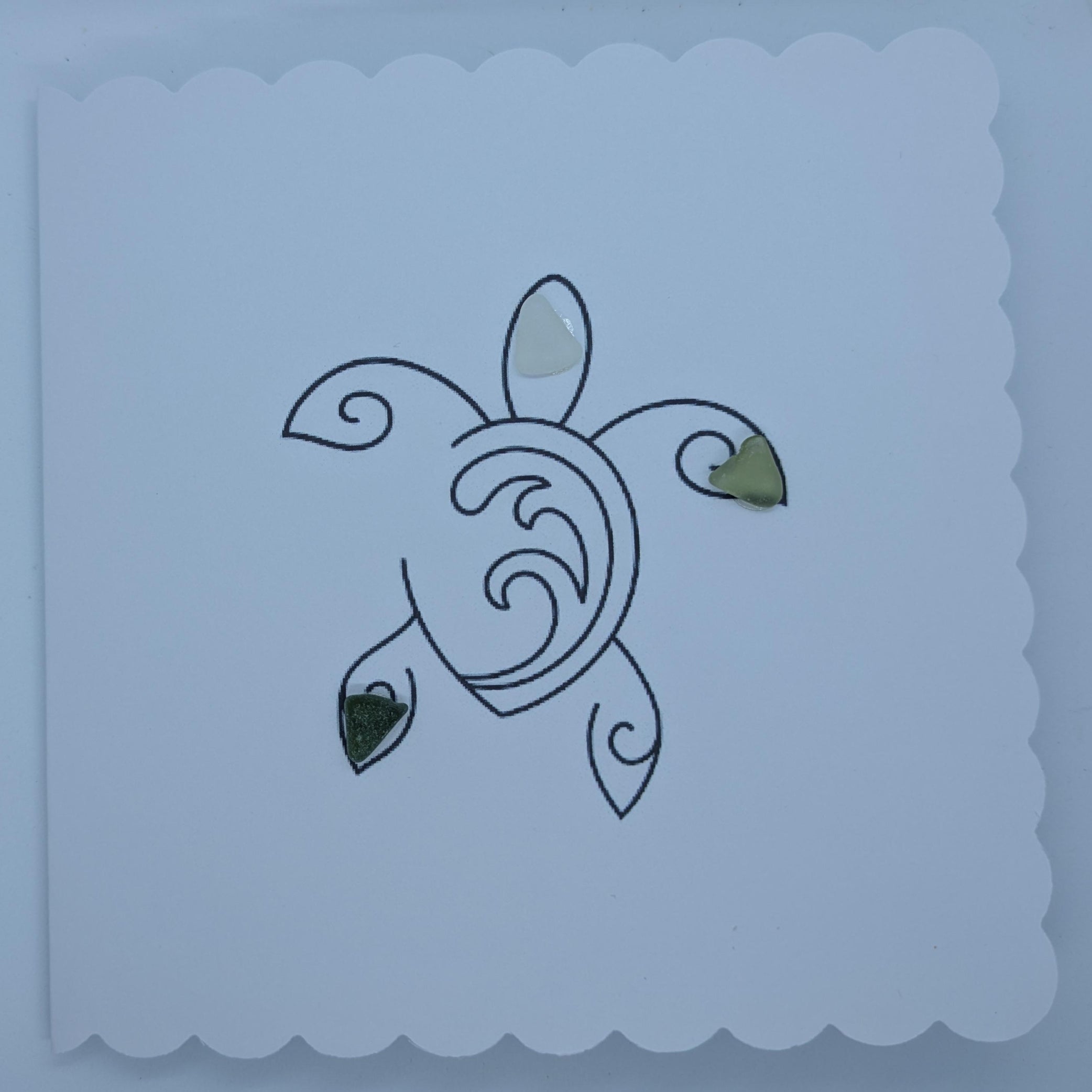 Turtle Sea Glass Card