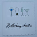 Birthday Cheers Alcohol Birthday Sea Glass Card