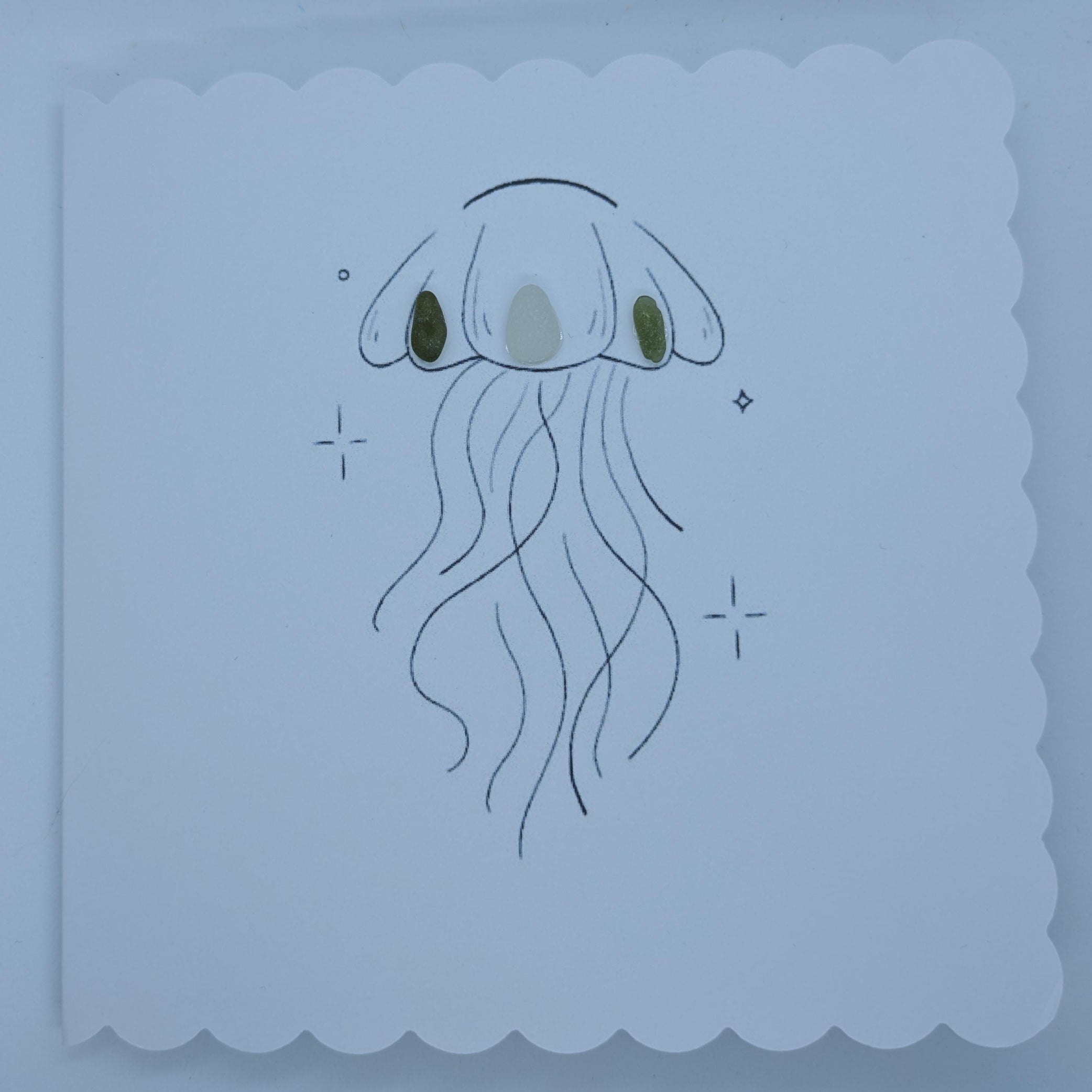 Jellyfish Sea Glass Card