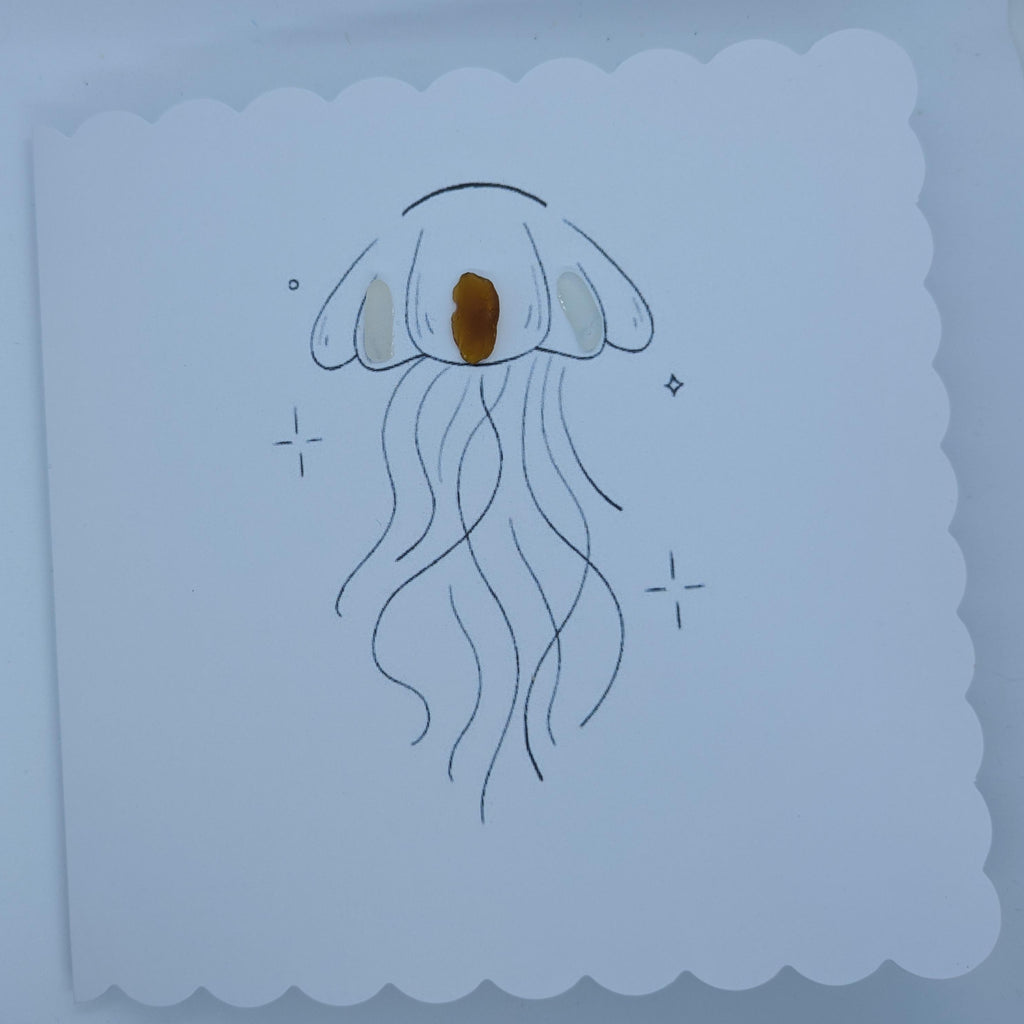 Jellyfish Sea Glass Card