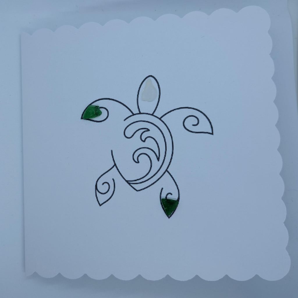 Turtle Sea Glass Card