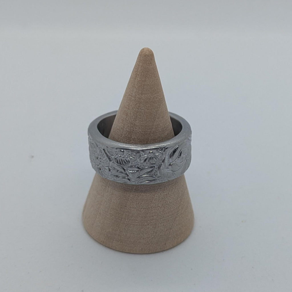 Intricate Flower Pattern Spoon Ring