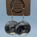 Silver Plated Concave Domed Disc Earrings
