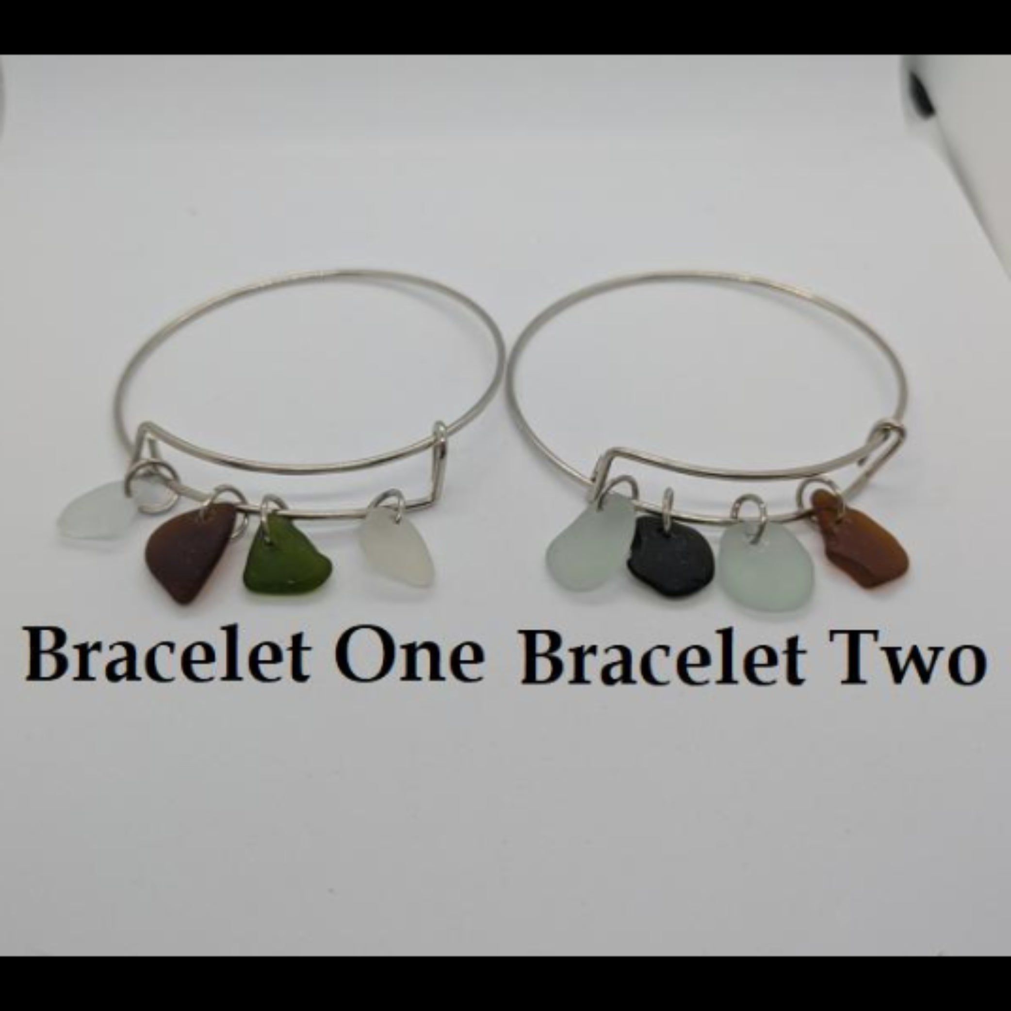 Sea Glass Bangle Bracelets