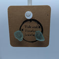 Light Blue Sea Glass Stud Earrings