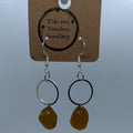 Brown Sea Glass Circle Earrings