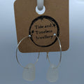 Clear White Hoop Sea Glass Earrings