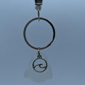 Sea Glass Key Rings With Circular Wave Charm