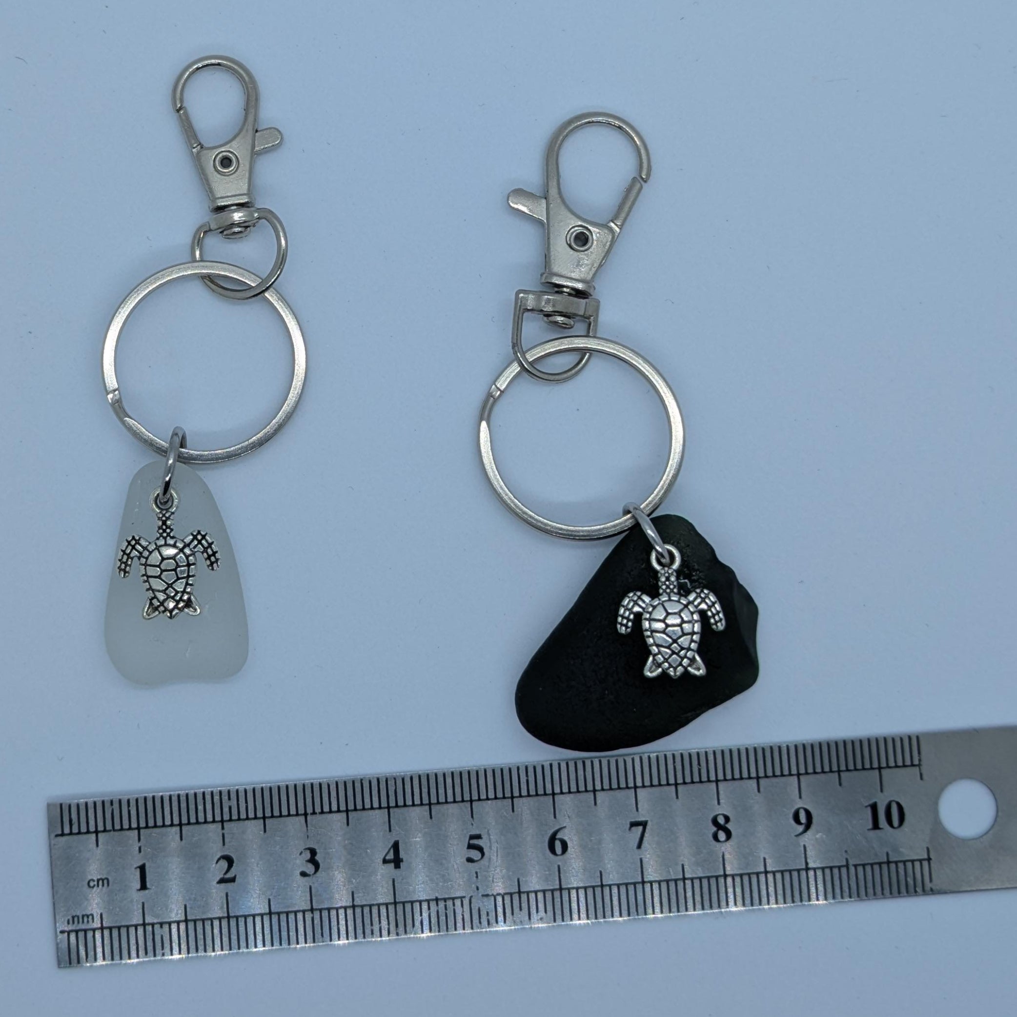Sea Glass Key Rings Turtle Charm
