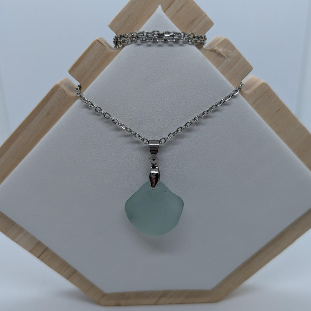 Seafoam Blue Sea Glass Necklace