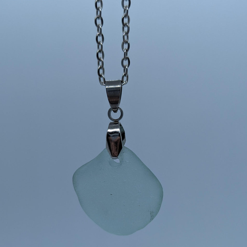 Seafoam Blue Sea Glass Necklace