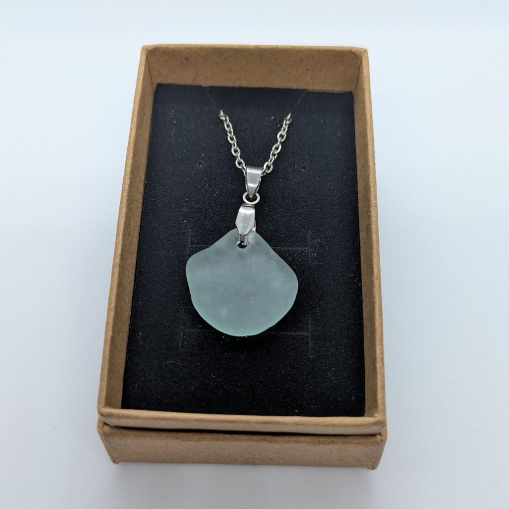 Seafoam Blue Sea Glass Necklace