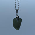 Dark Forest Green Sea Glass Necklace