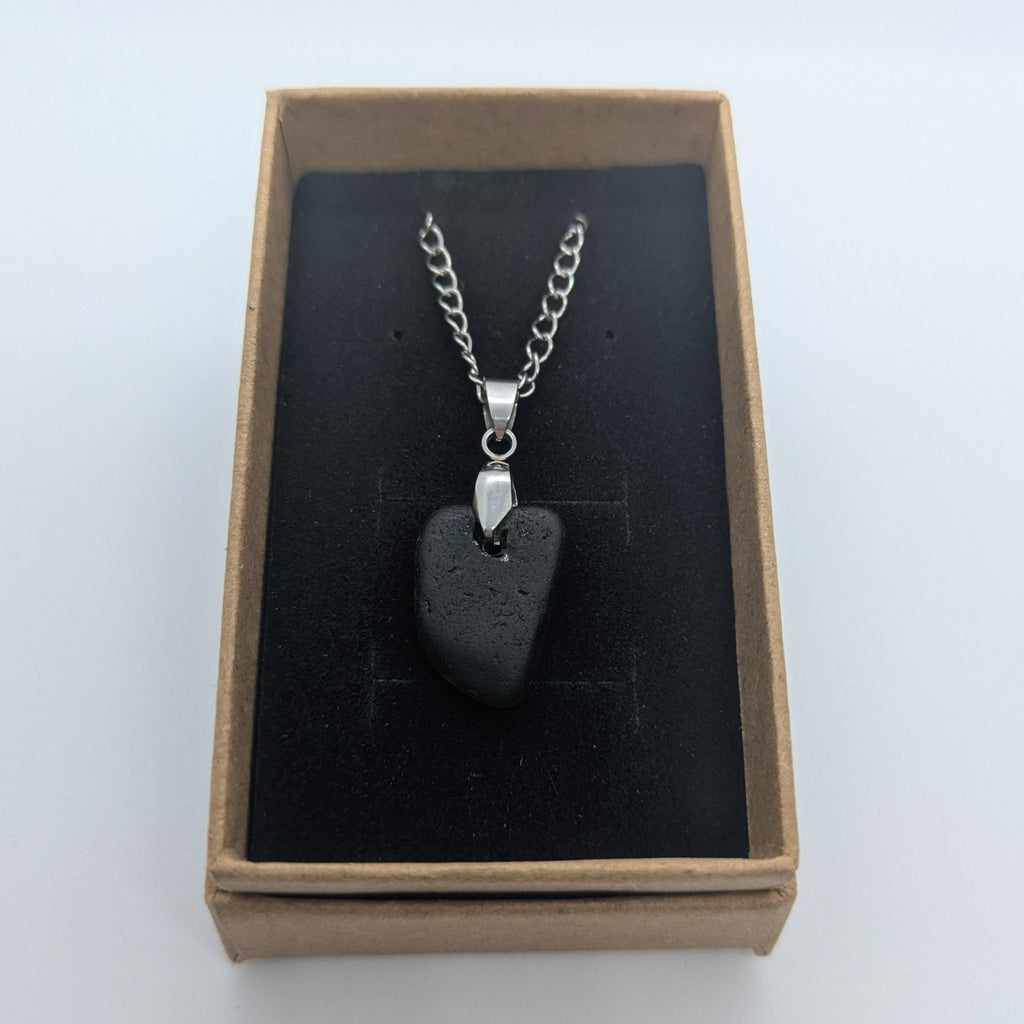 Dark Forest Green Sea Glass Necklace