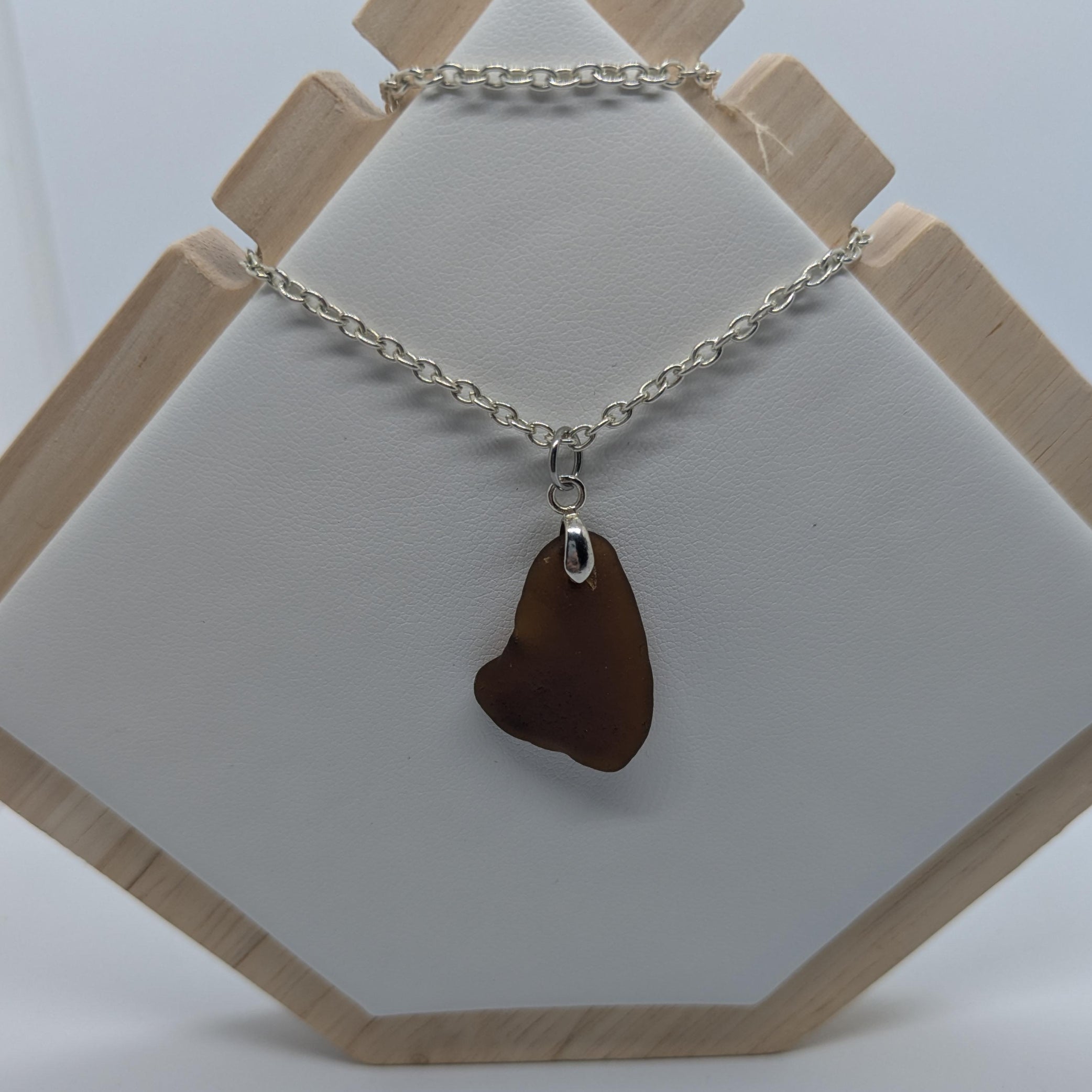 Deep Amber Sea Glass Necklace