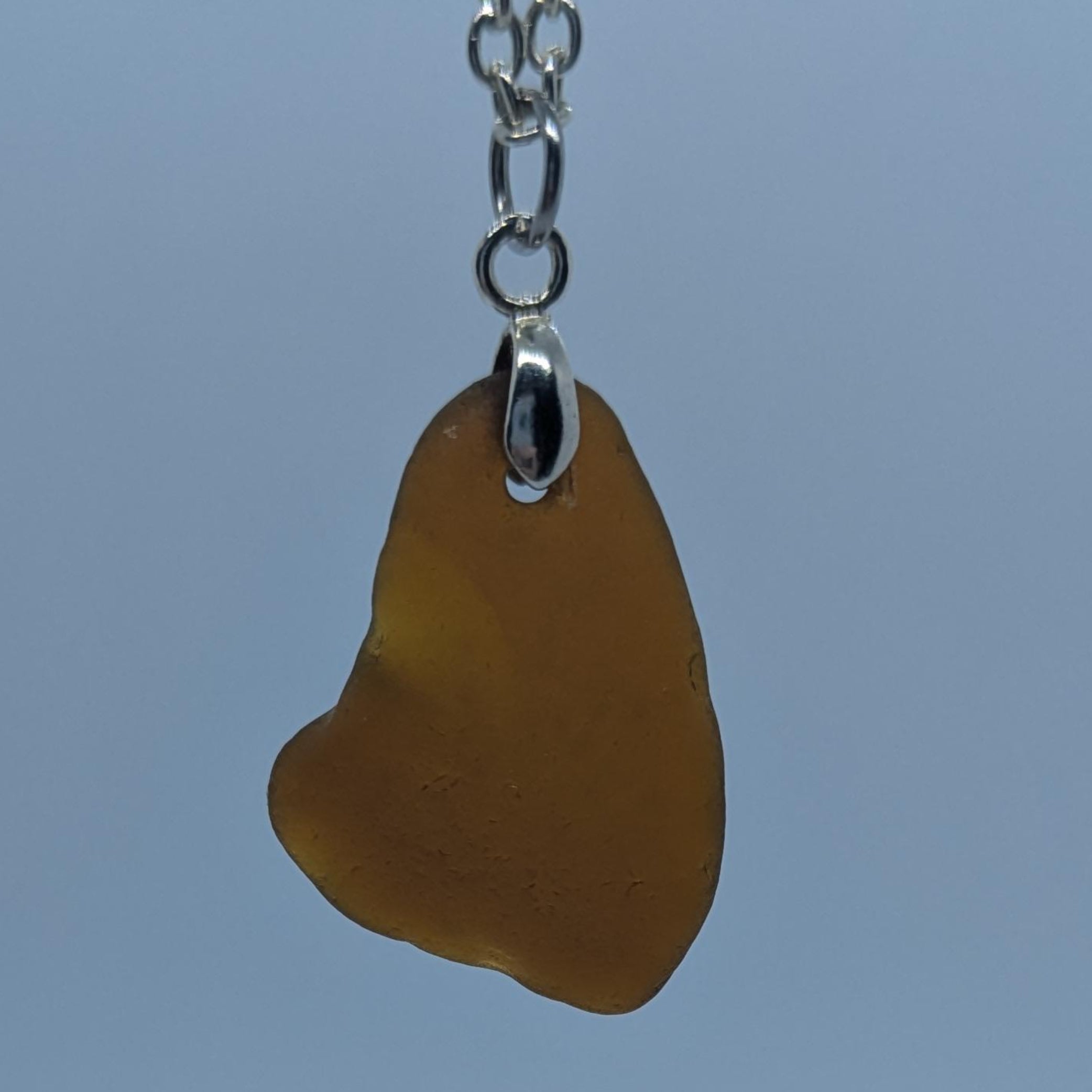 Deep Amber Sea Glass Necklace