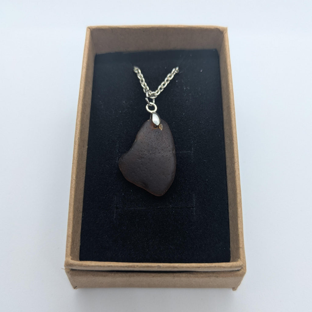 Deep Amber Sea Glass Necklace