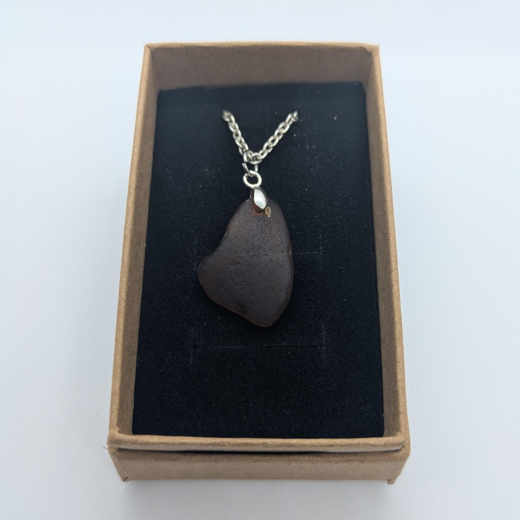 Deep Amber Sea Glass Necklace