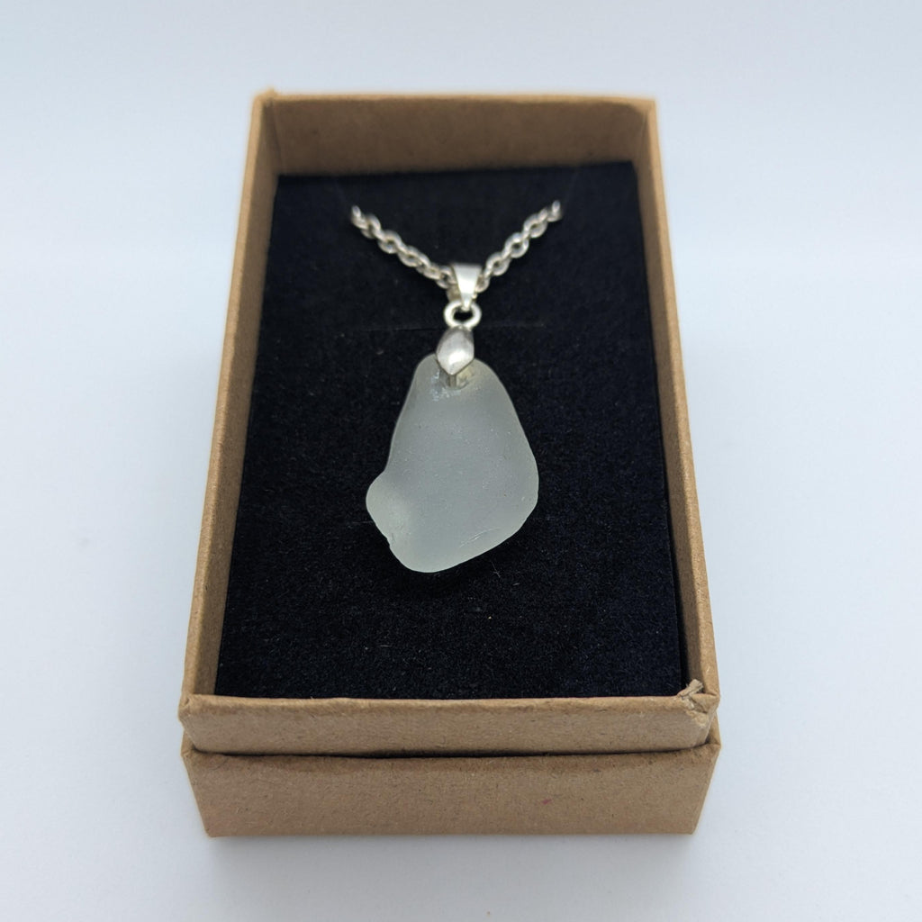 Silver Grey Sea Glass Necklace