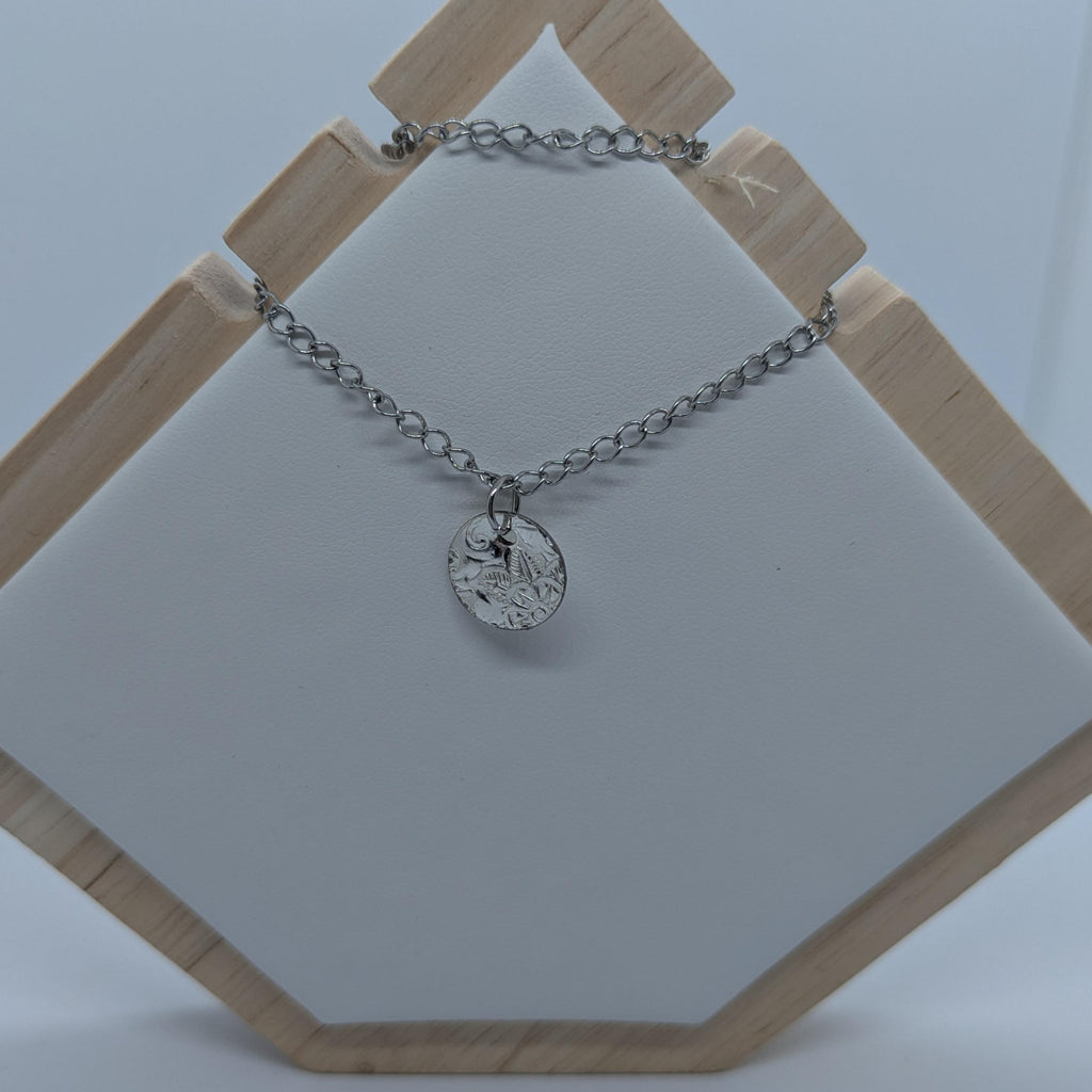 Circular Silver Tray Necklace