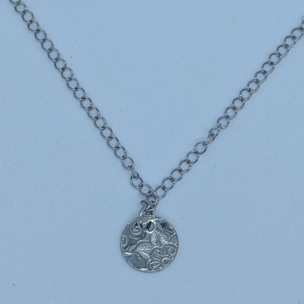 Circular Silver Tray Necklace