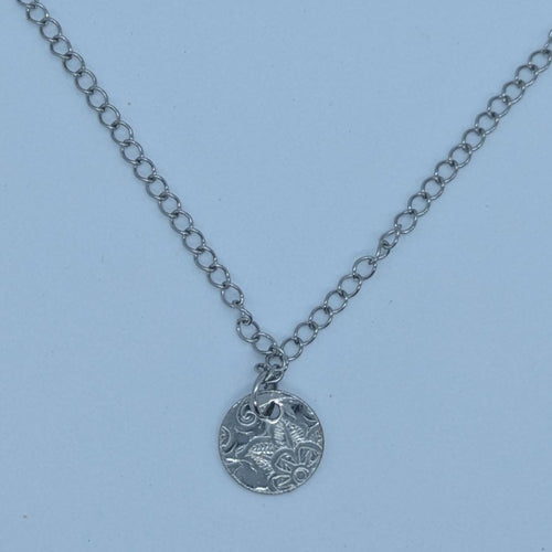 Circular Silver Tray Necklace