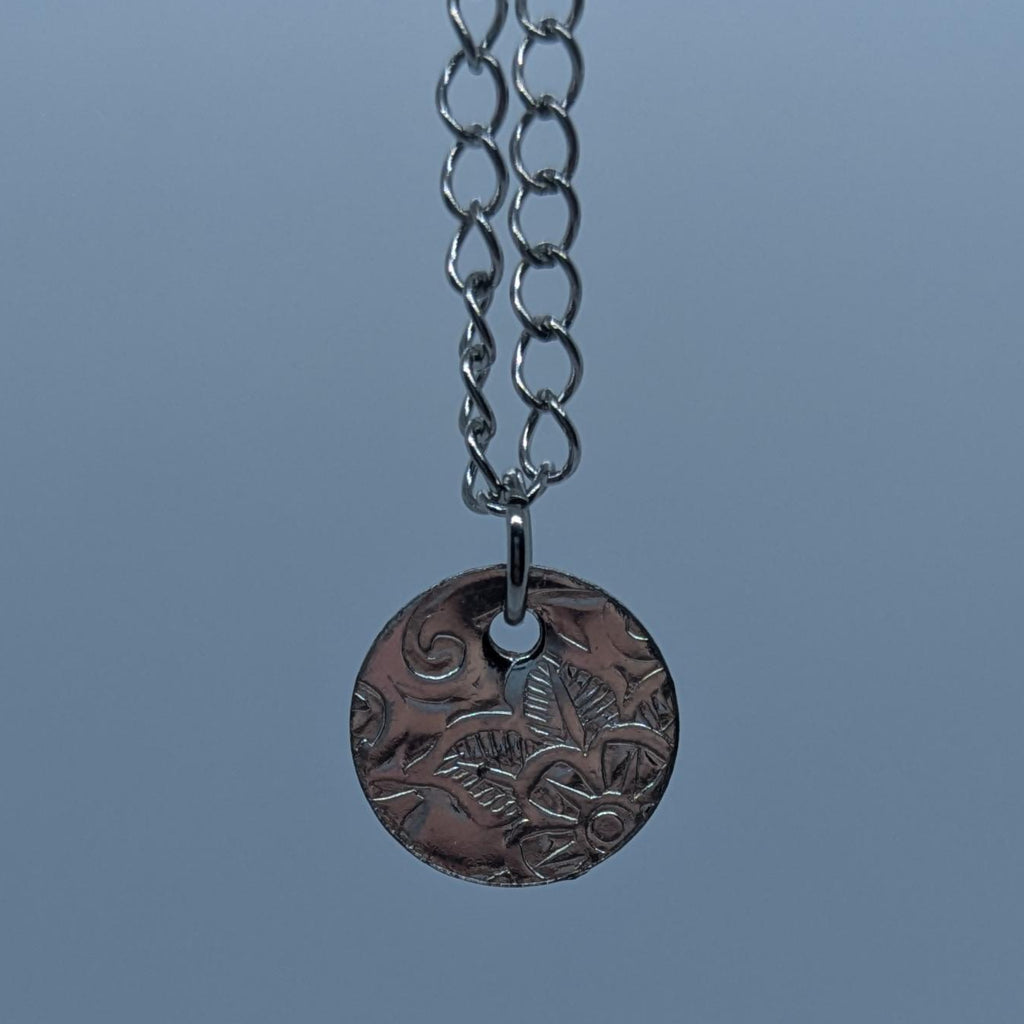 Circular Silver Tray Necklace