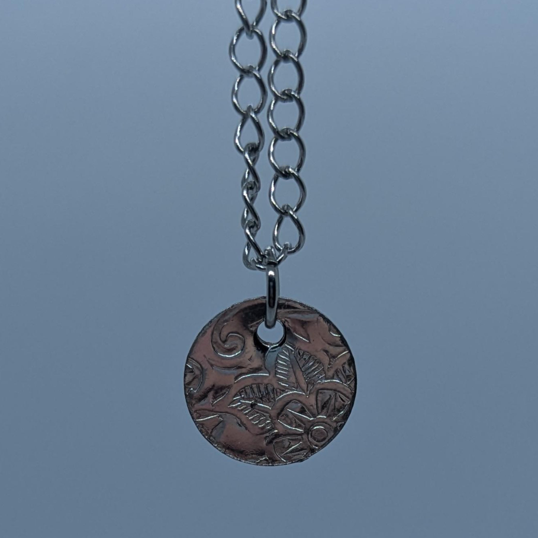 Circular Silver Tray Necklace