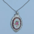 Cameo Inlays Rose Spoon Necklace