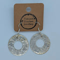Silver Plated Large Circular Cut Out Earrings Handmade